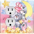 thumbnail image 1 of Metal Light Switch Wall Plate Outlet Cover (Sea Snail Starfish Pastel Glitter Reef Bubbles - Single Duplex Single Toggle), 1 of 2