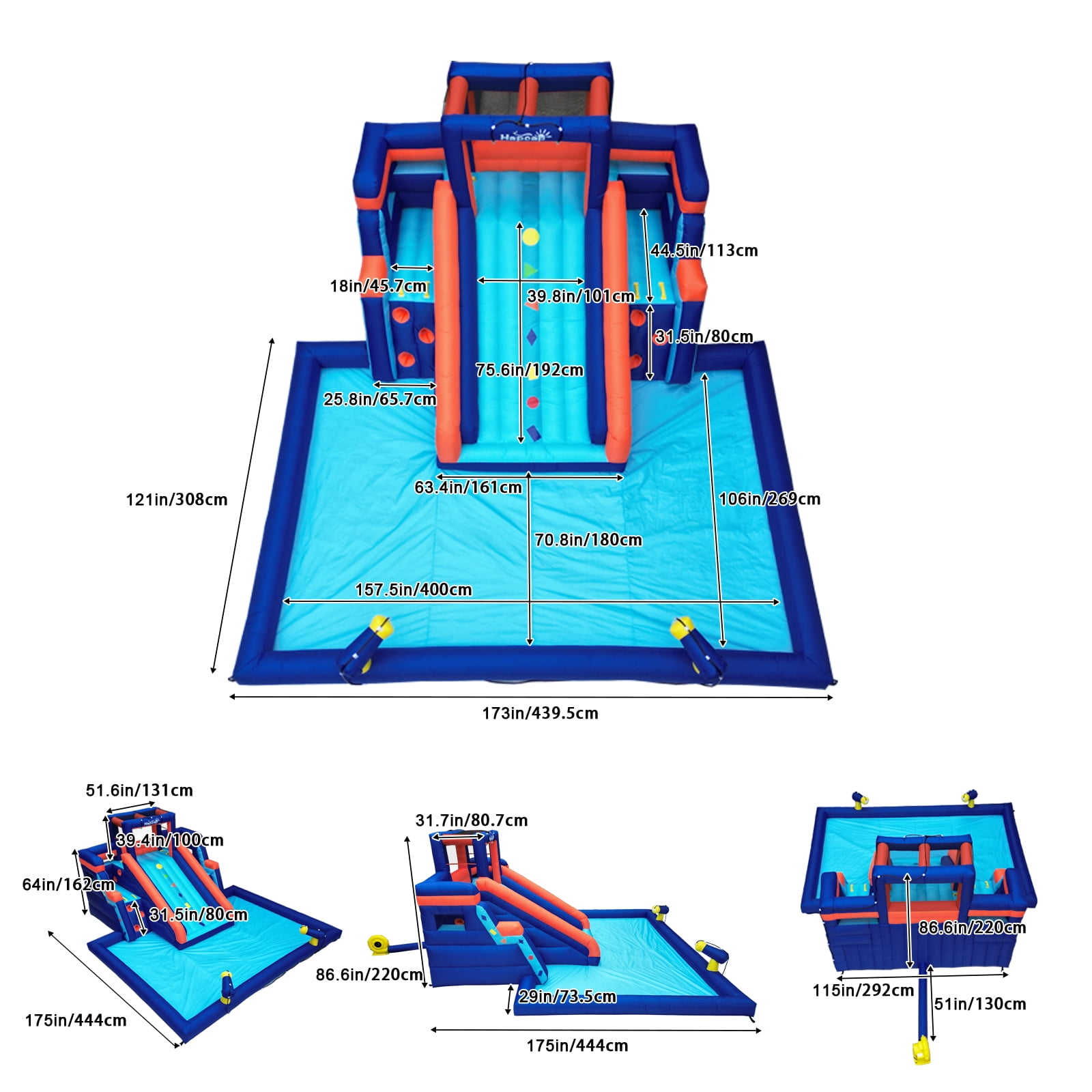 Hapcap Inflatable Water Park Slide for Kids, Backyard Summer Outdoors