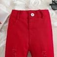 thumbnail image 5 of Gibobby Girl's Flare Pants Kids High Waisted Button Multiple Pockets Yoga Bootcut Pants Full Length Bell Bottoms,Red,4-5 Years, 5 of 8
