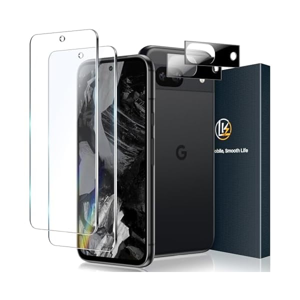 xixishop 2+2 Pack for Google Pixel 8a Screen Protector with 2 Pack Camera Lens Protector Fingerprint Unlock Compatible 9H Tempered