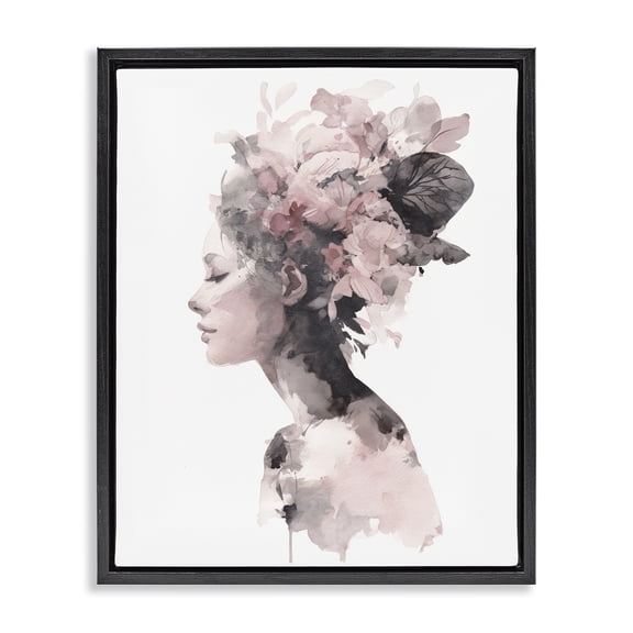 Stupell Industries Nature's Empress Silhouette Black Framed Floater Canvas Wall Art, design by Svetlana Aleynikova