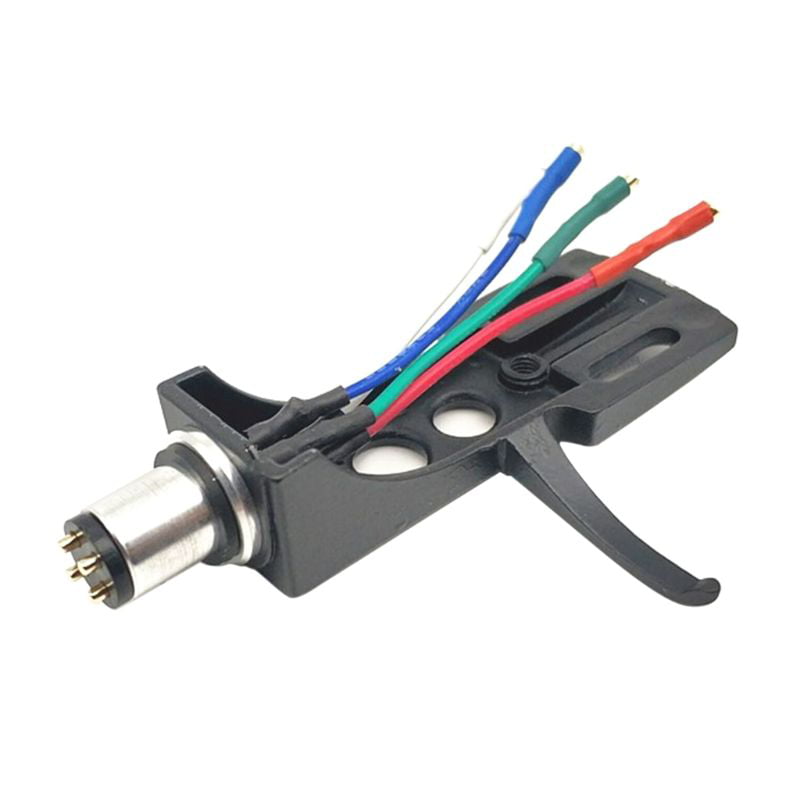 Turntable Headshell Mount for All Phono Universal LP Turntable Phono Headshell Replacement Mount with 4 Lead Wire
