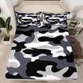 thumbnail image 2 of jejeloiu Western Farmhouse Camo Queen Sheet Sets,Black Gray White Bed Set For Teens 4 Pieces, 2 of 7
