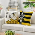 thumbnail image 5 of Bee Happy Bee Kind Throw Pillow Covers, 18 x 18 Inch Honey and Bee Summer Cushion Case Decoration for Sofa Couch Set of 4, 5 of 6