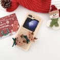 thumbnail image 2 of Allytech Galaxy Z Flip5 Case Christmas Elk, Faux Fur Furry Back Cover with Cute Elk Perfect Gift for Christmas Shockproof Protective Phone Case Cover for Samsung Galaxy Z Flip 5 - Brown, 2 of 5