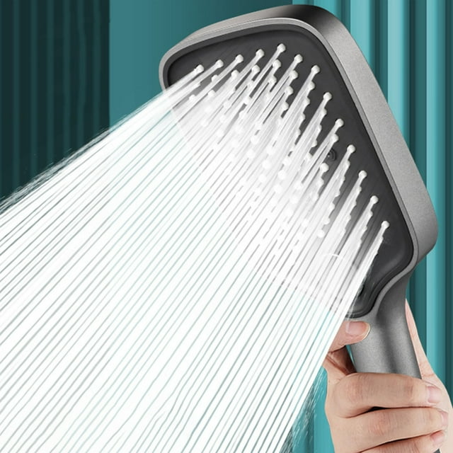 High Pressure Handheld Shower Head, 3 Spray Modes for Elderly & Children, Water Pressure Boosting, Easy Installation, Suitable for Home & Gym Use, Durable Plastic Construction, Silver