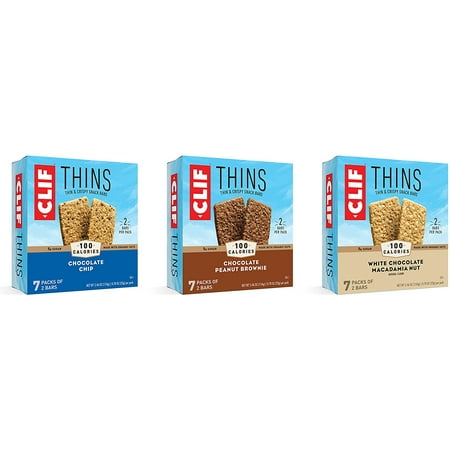 CLIF Bar- CLIF Thins - Snack Bars - Variety Pack - 100 Calorie Packs (0.78 Ounce Snack Bars 21 Count)