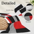 thumbnail image 6 of Red Black Grey Geometric Throw Pillow Cover, Pillowcase Protectors with Zipper, Breathable Decorative Lumbar Pillow Case Cover, Modern Abstract Art Luxury Pillow Shams for Couch Sofa 16x24Inch, 6 of 8