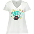 thumbnail image 3 of Inktastic Born in the 50's Record and Music Notes Women's Plus Size V-Neck T-Shirt, 3 of 5