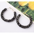 thumbnail image 3 of Pendientes de cristal con cuentas circulares hechos a mano, pendientes de moda femenina, personalidad simple, pendientes retro exagerados, 3 of 5