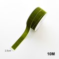 thumbnail image 2 of 10M Cloth Christmas Decoration Ribbon Roll - Velvet Cloth Single Side Flocking 2.5Cm Light Green, 2 of 7
