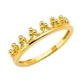 thumbnail image 1 of FB Jewels 14k Gold Round Cubic Zirconia Yellow Ring Crown Band Size 6, 1 of 1