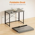 thumbnail image 2 of Folding Desk for Small Spaces, 31.5 Inch Foldable Computer Table, for Home Office, Study, Bedroom, Dorm, Space Saving, Small Writing Work Office Computer Desk, Easy to Fold, Grey, 2 of 9
