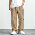thumbnail image 5 of Sentuca Boys Cargo Pants Baggy Elastic Waist Hiking Pant with Pockets Wide Leg Casual Fashion Sports Tween Trousers Size 12-13Y, Khaki, 5 of 8
