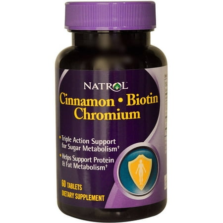 Natrol Cinnamon Biotin chrome, avec 500 mg de cannelle, 60 CT