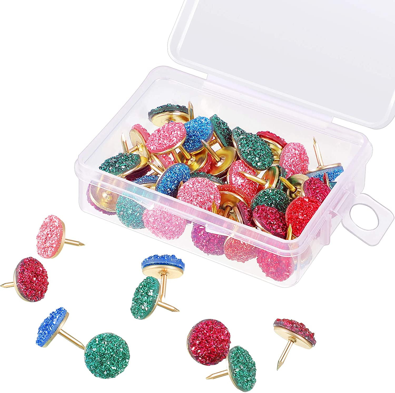 Colorful Decorative Tacks Rhinestone Push Pin Shiny Thumb Tacks