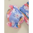 thumbnail image 7 of Suealasg 2Pcs Baby Girl Summer Outfits 3 6 12 18 Months Infant Short Sleeve Daisy Print Romper +Bow Headband Newborn Cute Clothes, 7 of 7