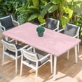 thumbnail image 2 of Pink Geometric Table Cloths for 6 Foot Rectangle Tables, Modern Minimalism Solid Color Striped Patio Waterproof Elastic Fitted Tablecloths, Washable Rectangular Table Cover for Camping, 2 of 8