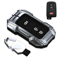 Zinc Alloy Smart Remote Car Key Fob Case Cover Protector Shell Compatible for Toyota 4Runner Tacoma Camry Corolla Rav4 Highlander Avalon Tundra Cruise Prius Sequoia
