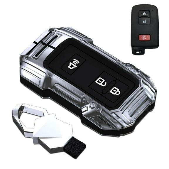 Zinc Alloy Smart Remote Car Key Fob Case Cover Protector Shell Compatible for Toyota 4Runner Tacoma Camry Corolla Rav4 Highlander Avalon Tundra Cruise Prius Sequoia