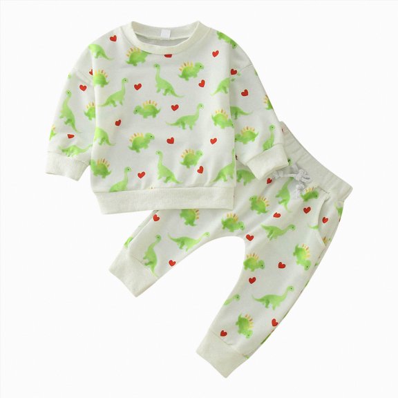 Winter Baby Boy Clothes Toddler Fall Cartoon Long Sleeve Drawstring Pants 0-24M Everyday Outfit Outfits 2PCS