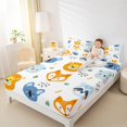thumbnail image 3 of Manfei Teens Fox Lion Full Size Sheets, Plant Botanical Bed Sheets, Cartoon Wildlife Animal Sheet Sets, Breathable Home Decor, 4 Pieces, 3 of 6