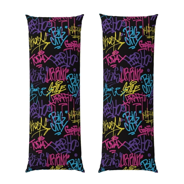 Balery Graffiti Art Funda Protectora para Almohada Corporal de Algodón Hipoalergénico con Cierre(55 x 21 pulgadas), Almohadas No Incluidas