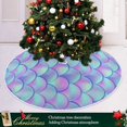 thumbnail image 6 of FMSHPON Mermaid Fish Scale Pattern Xmas Christmas Tree Skirt Stand Mat for Holiday Party Decoration Indoor Outdoor 48 inches, 6 of 6