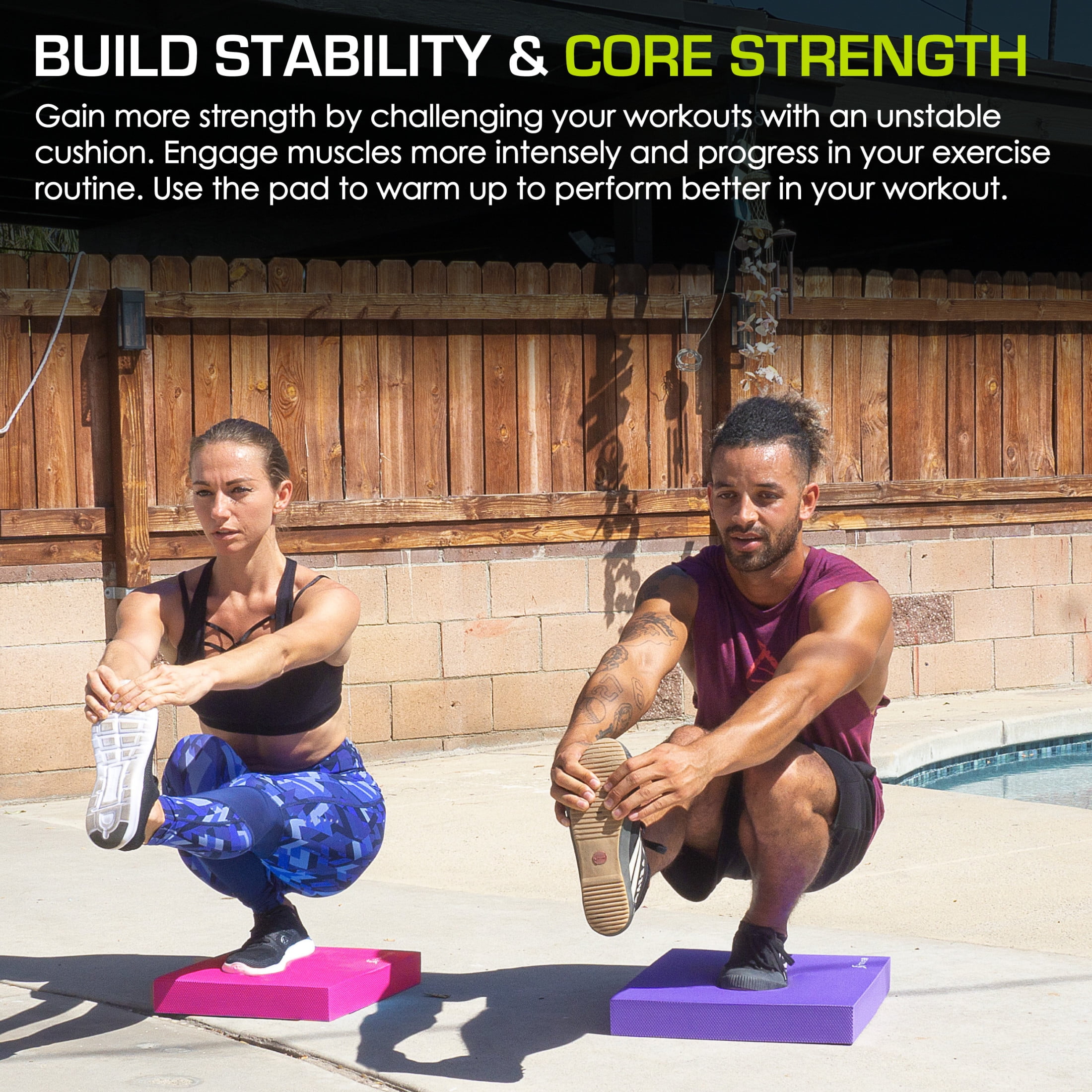 ProsourceFit Exercise Balance Pad made with Non-Slip Cushioned Foam for Fitness & Knee Support 15.5"x12.75"
