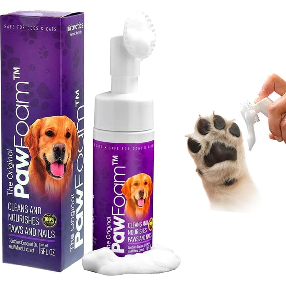 Petnatics Pet Paw Cleaner for Dogs and Cats - PawFoam Pet Paw Cleaner Foam to Clean, Moisturize, Soften and Protect Paws