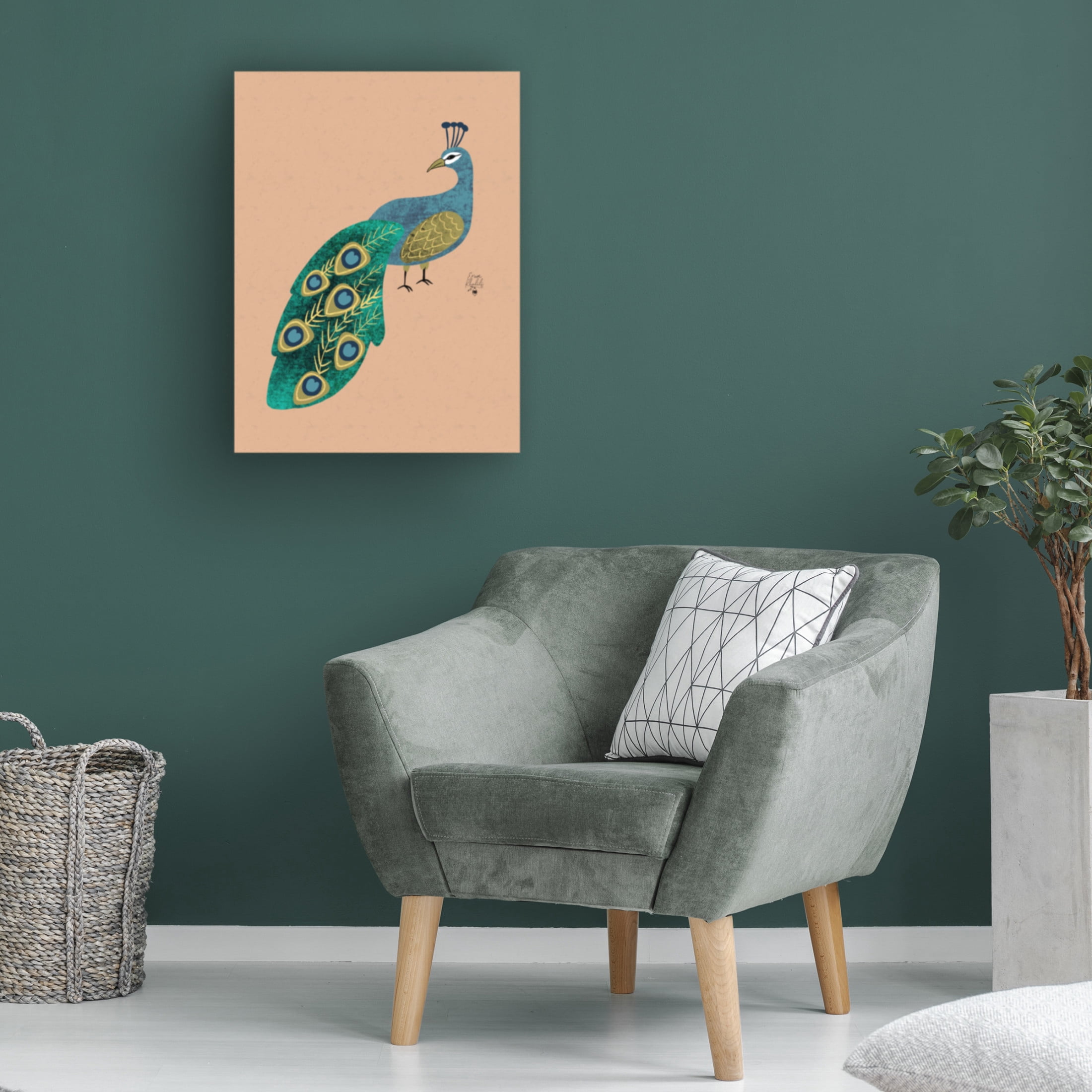 Trademark Fine Art Erum Khalili Peacock Canvas Wall Art