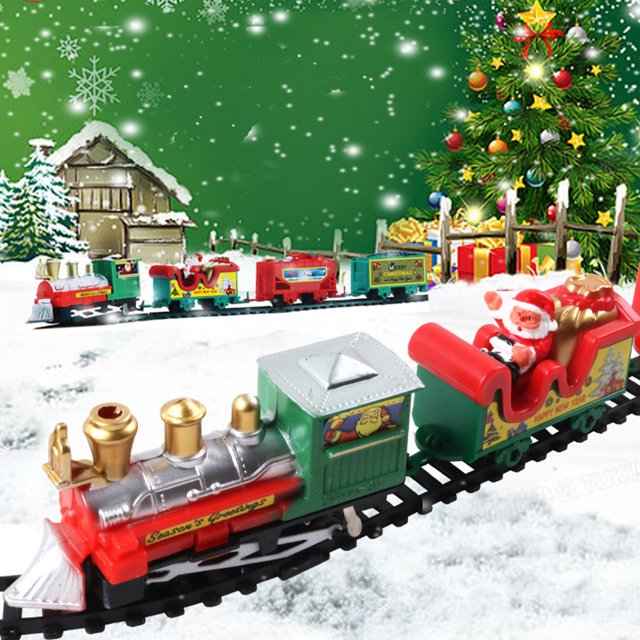 Minkissy 1 Set Christmas Train Toy Assorted Color Plastic Small Train for Kids Tabletop Display