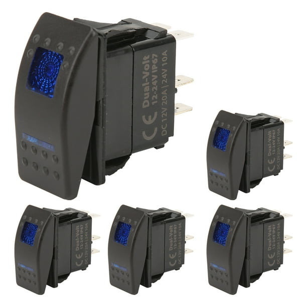 Interruptor basculante, interruptor basculante LED de 5 pines, interruptor basculante para automóvil, interruptor de palanca, funcionalidad versátil