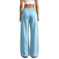 thumbnail image 5 of Resicozy Sweatpants Women Casual Wide Leg Baggy Lounge Pants High Waisted Drawstring with Pockets Oversized Soft Track Joggers Sky Blue L, 5 of 6