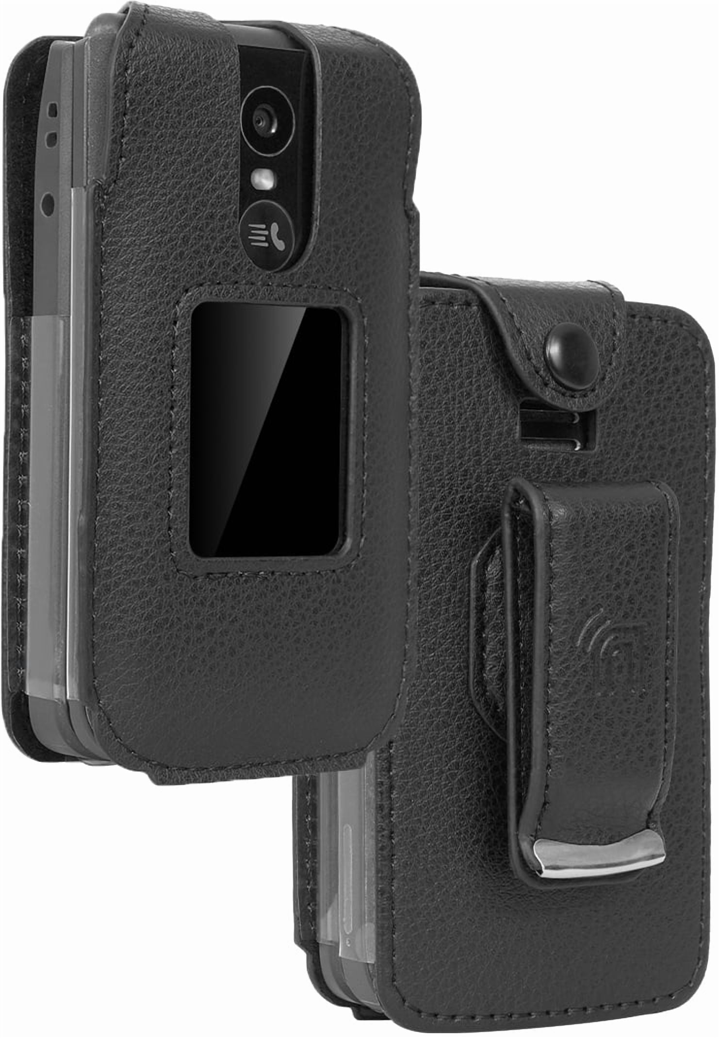 Nokia 2760/2780 Flip Phone Case, Vegan Leather with Belt Clip and