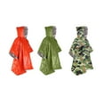 thumbnail image 6 of Xinwanna Outdoor Raincoat Hooded Reflective Folding Windproof Sleeveless Waterproof Survival Tool Aluminium Film Hiking Poncho Blanket Camping Equipment (Camouflage), 6 of 13