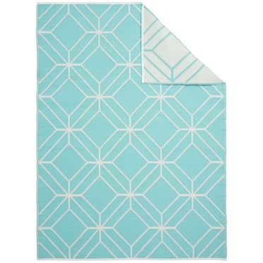 Mainstays 6'x9' Navy Tropical Palm Outdoor Area Rug - Walmart.com