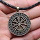 thumbnail image 4 of Viking Icelandic Vegvisir Helmet Horror In Runic Circle Pendant Viking Runes Vegvisir Compass Rune Amulet Collier Necklace, 4 of 5