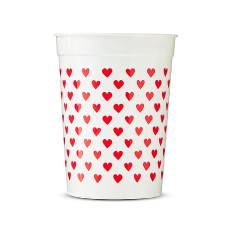 Valentine's Day Red Hearts Plastic Cups, 4 Count, by Way To Celebrate