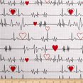 thumbnail image 1 of Windham Quilt Fabrics Calling All Nurses Heart Beat White Quilt Fabric By The Yard, 1 of 1