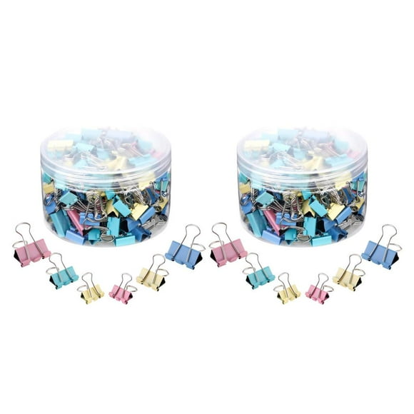 bedienty Lot de 150 Pince pour Fournitures de Bureau Accessoires de Reliure Multi-Tailles Organiseur de Papier Pinces Métalliques pour Reliure Porte-Documents d'Entreprise Coloré 2 Ensembles
