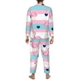 thumbnail image 5 of Bingfone Men'S Pajama Set 2 Piece Loungewear Pjs, Long Sleeve With Pajama Pants-Flamingo1, 5 of 9