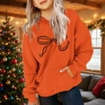thumbnail image 1 of Cowsor Cute Hoodie for Teen Girls Trendy Bow Print Preppy Hooded Sweatshirts Kids Pullover Long Sleeve School Outfits, 1 of 7