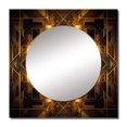 thumbnail image 2 of Designart "Fractal Tide in Gold and Black V" Geometric Gold Large Square Mirror - Square Bedroom Mirror Printed Wall Decor - Transitional Square Printed Wall Mirror Art, 2 of 5