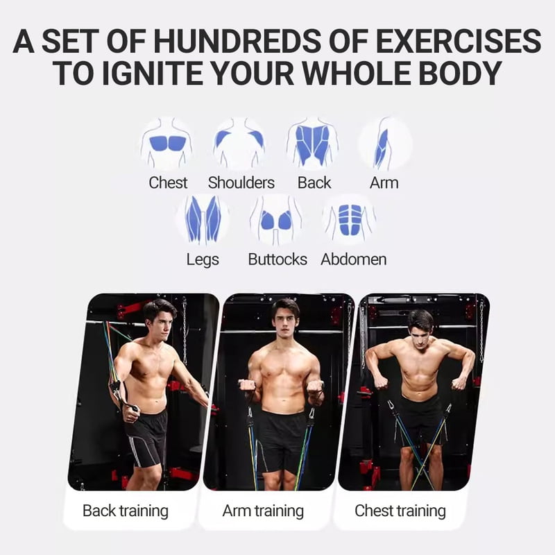 Pull Rope Set Resistance Bands Portable Fitness Equipment Chest Expander Ankle Strap Elastic Exercise Band