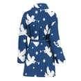 thumbnail image 2 of Blue And White Angel Pattern Women Bathrobe One Size Univeral Fits Fashion Lightweight Plush Fleece Long Robe For Women, 2 of 3