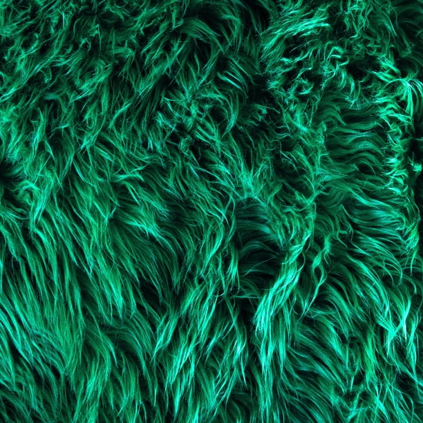 FabricLA Faux Fur Fabric DIY Craft Textile Squares | 6 Inches - Kelly