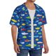 thumbnail image 2 of Balery Submarines And Whales Camisa Casual de Manga Corta con Botones para Hombre, Texturizada, Estilo Cubano, para Playa, Verano-X-Large, 2 of 5