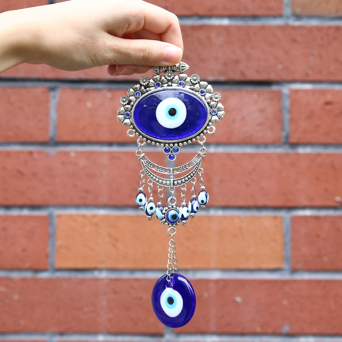 Nazar Turkish Blue Evil Eye Flower Amulet Ornaments Car Charm Home Wall Decor 