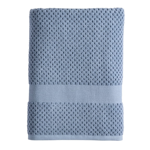 Better Homes & Gardens Signature Soft Popcorn Texture Bath Towel,Blue Silver